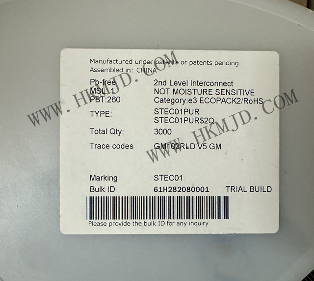 ST推出電源管理IC STEC01PUR 接地路徑安全開(kāi)關(guān)，帶可編程定時(shí)器