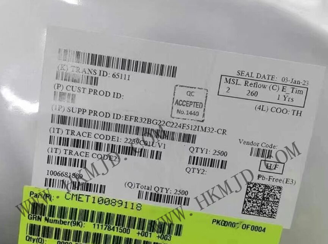 新品供應 EFR32BG22C224F512IM32-CR RF片上系統(tǒng) - SoC Blue Gecko, QFN32, 2.4G