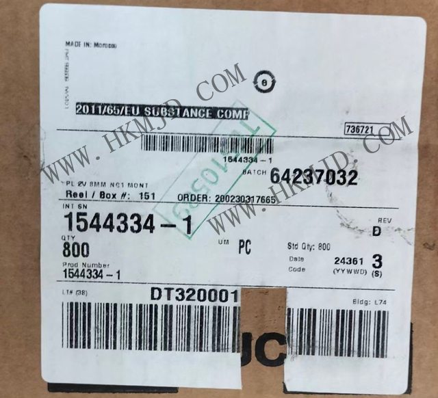 【TE泰科】汽車連接器 1544334-1 2 位置 體座 連接器 公型，接片 黑色 0.315