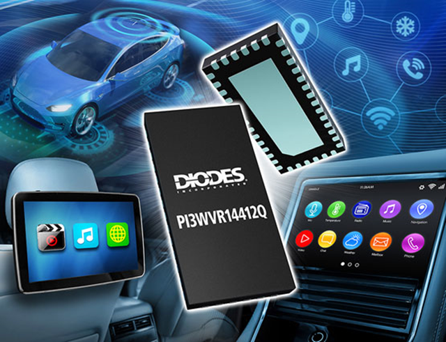 Diodes 公司推出符合汽車規(guī)格的 20Gbps 1:2 視頻開關 PI3WVR14412Q